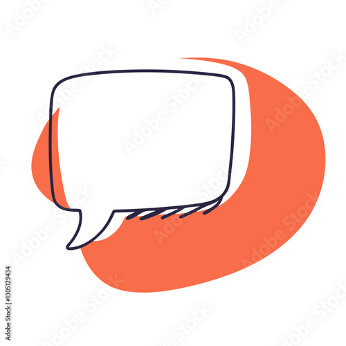 Speech bubble outline on colorful background, communication concept