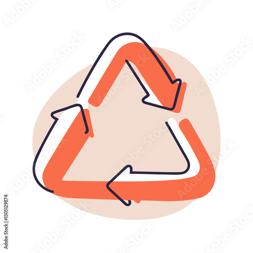 Colorful recycling symbol on white background, sustainability concept