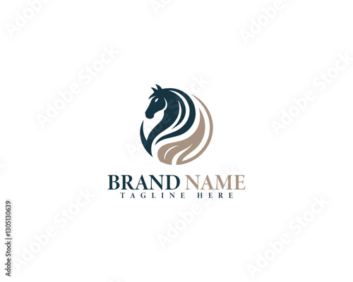 Minimal Horse Head Vector Logo Design. Equestrian Brand and Sports Teams Vector Logo Design.