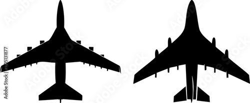 Top View Fighter Jet Silhouette