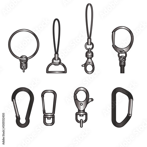 Collection of Various Key Rings and Clips for Multiple Uses
