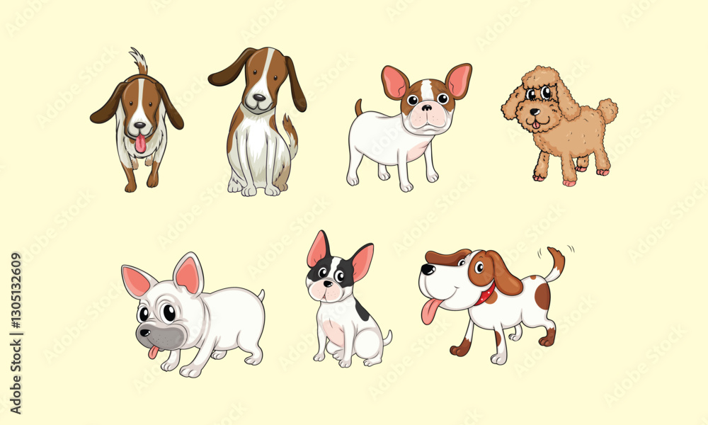 Collection of Adorable Cartoon Dogs in Various Styles and Expressions Collection of Adorable Cartoon Dogs in Various Styles and Expressions