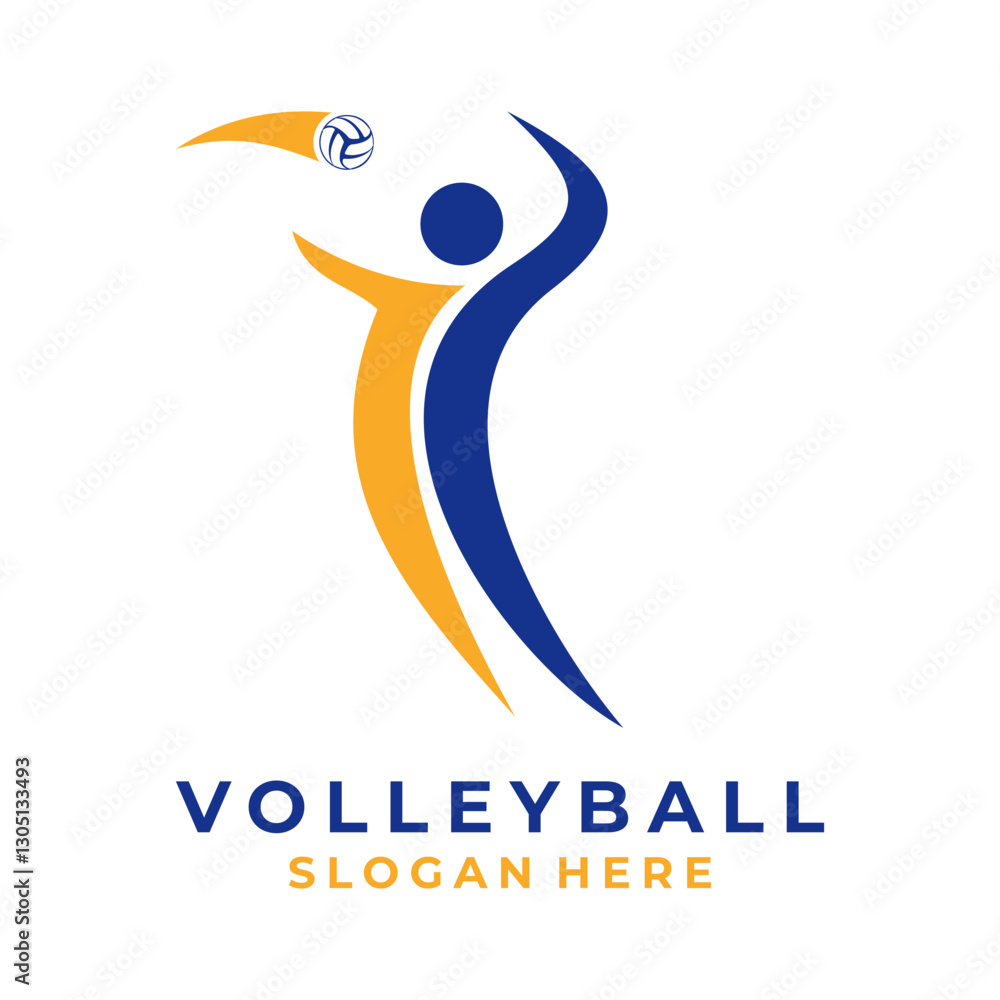 Fototapeta premium Abstract Volleyball player logo design vector template
