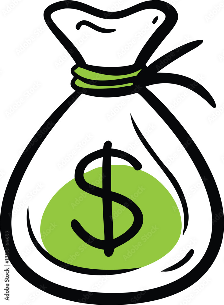 Money Bag Illustration icon mascot logo Money Bag Illustration icon mascot logo