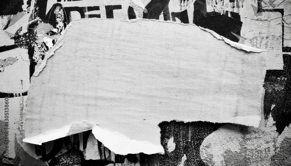 torn white paper on urban grunge wall with abstract black graffiti, blank ripped poster template, textured street art frame
torn white paper on urban grunge wall with abstract black graffiti, blank ripped poster template, textured street art frame