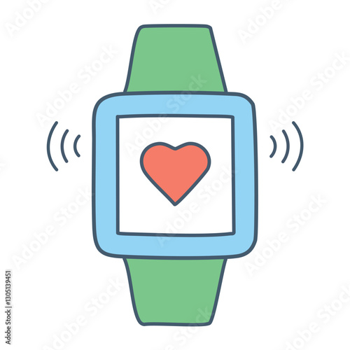 Smart wearable health tracker. illustrator eps 10 file. edited file. 