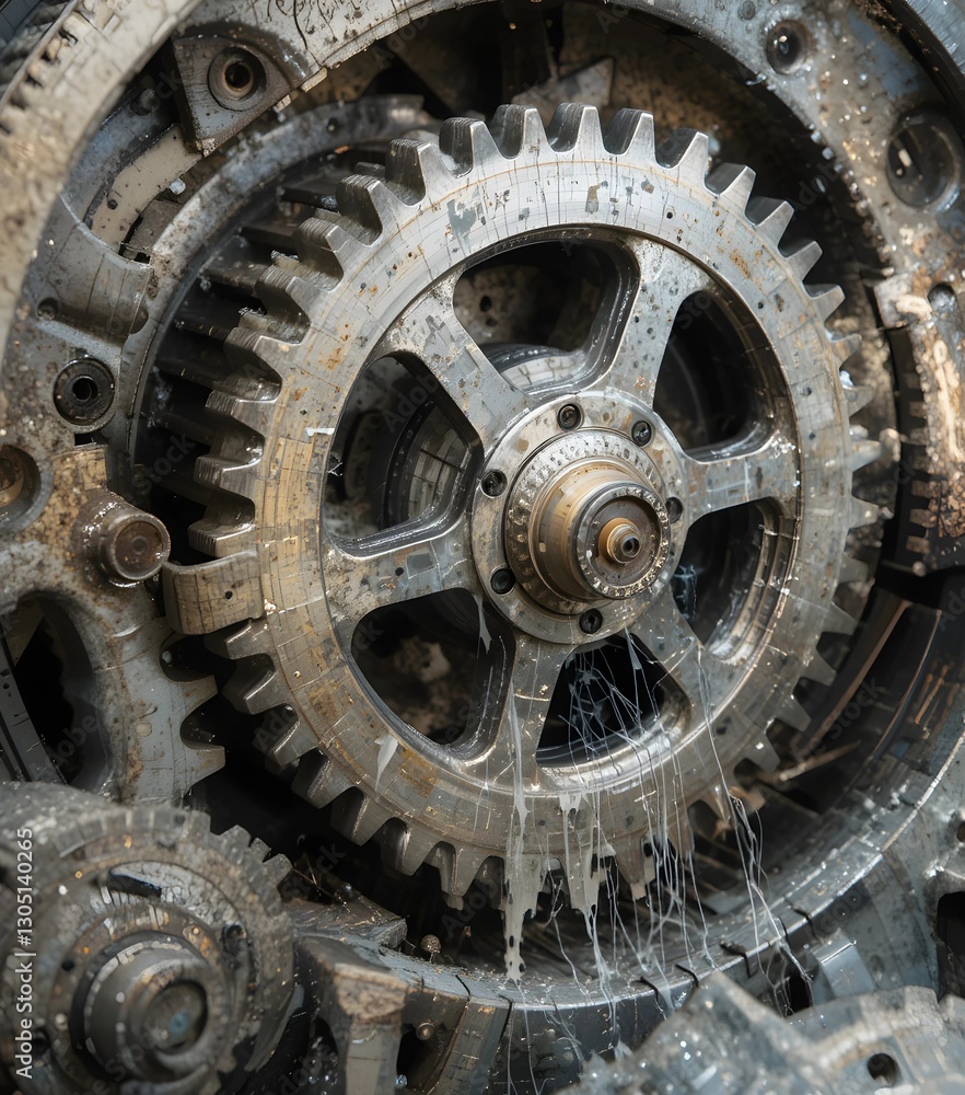 close up of a gear wheel
