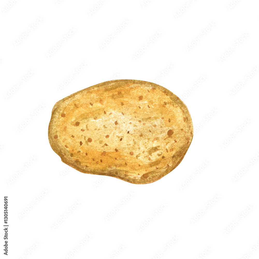 A simple illustration of a baked potato with a textured surface. A simple illustration of a baked potato with a textured surface.