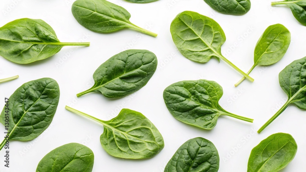 Fototapeta premium Spinach On White Background