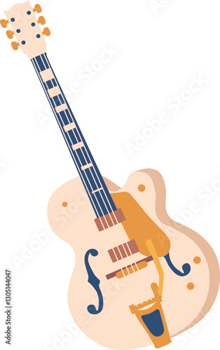 Electric guitar music instrument vector illustration
