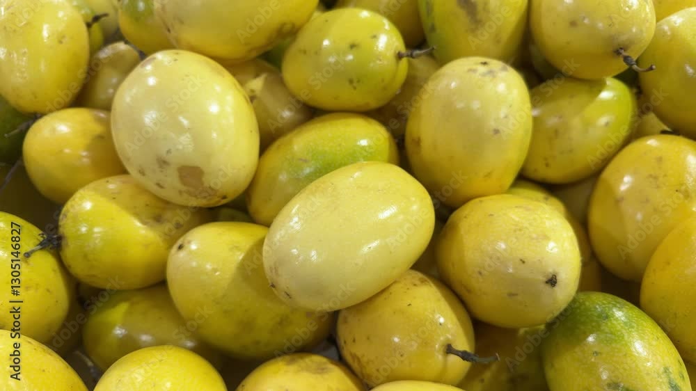 Passion fruit on the shelf at the street market Passion fruit on the shelf at the street market