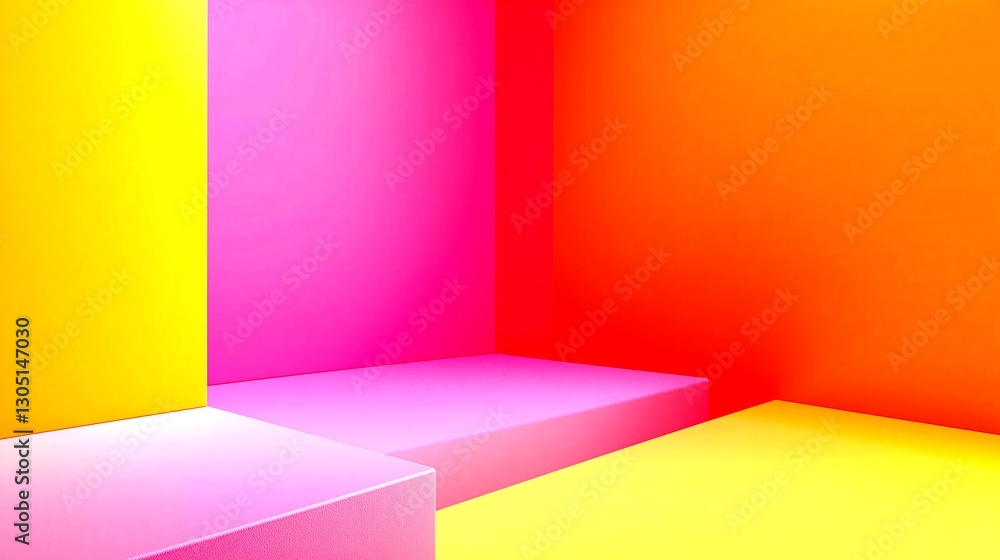 Obraz premium Bright colorful walls create vibrant atmosphere in modern interior