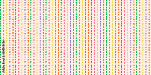 Stripped seamless vector pattern. Hand drawn dash line paint brush seamless