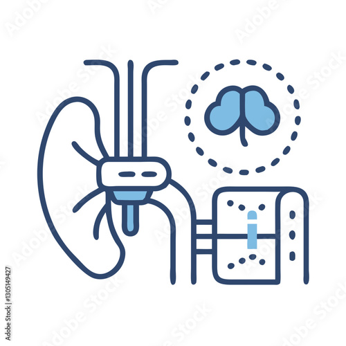 Health Care Icon World Health Day 3D-printed organ transplantation technology line icon