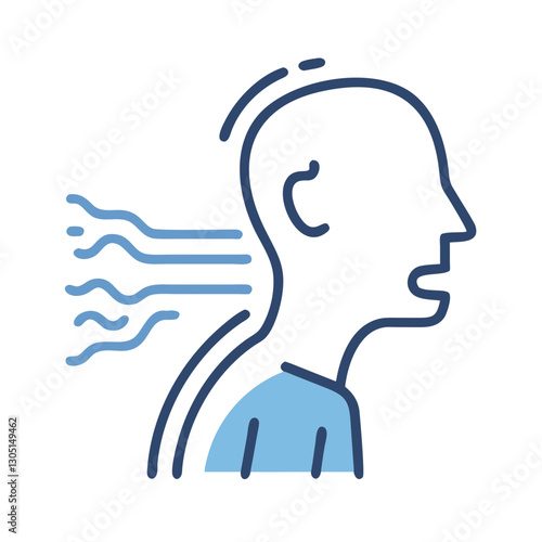 Health Care Icon World Health Day Breathing exercise icon in blue outline style