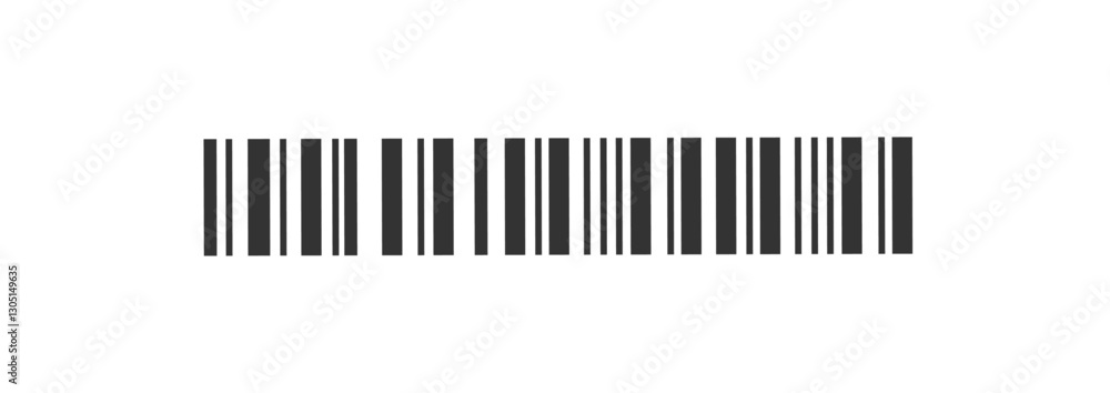 Black barcode on white background representing product identification and retail scanning. Barcode concept for web site, app, label and sticker. Black barcode on white background representing product identification and retail scanning. Barcode concept for web site, app, label and sticker.