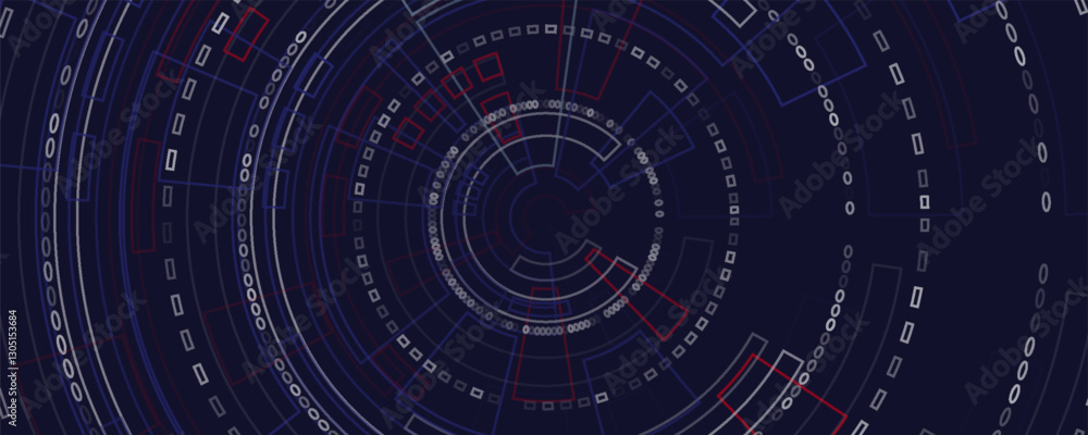 Fototapeta premium circle blue vector abstract technology background.
