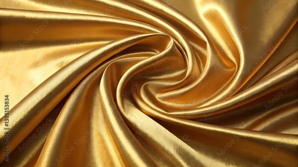 Fototapeta premium Golden Silk Fabric Swirl