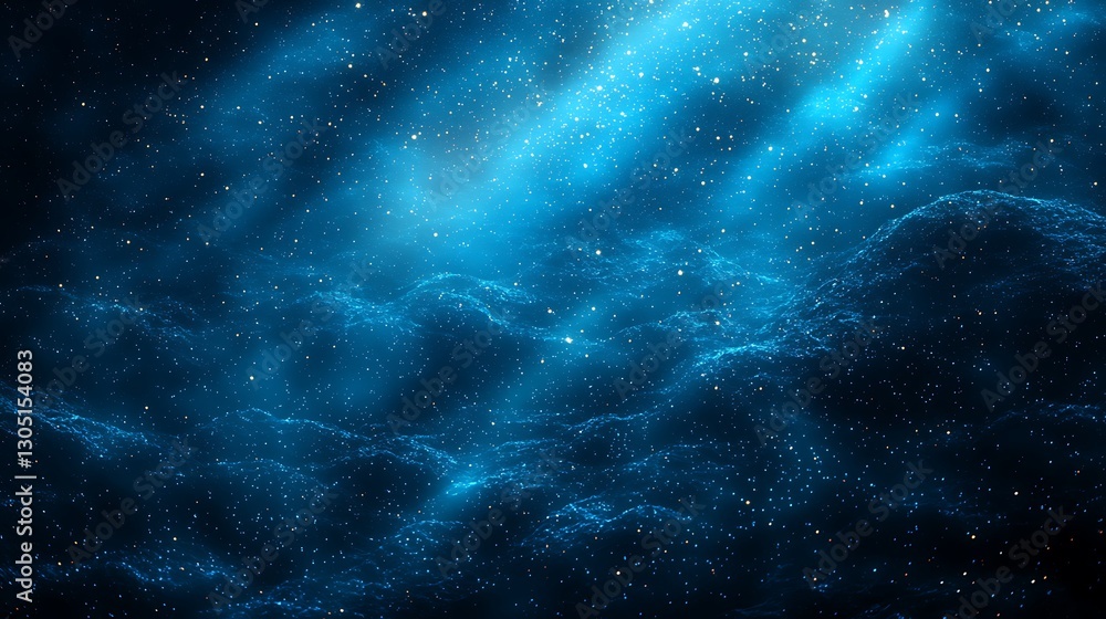 Celestial Waves Dark Blue Cosmic Landscape Celestial Waves Dark Blue Cosmic Landscape