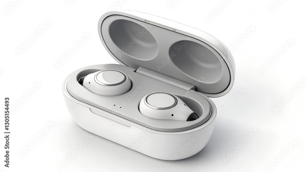 White Wireless Earbuds in Charging Case White Wireless Earbuds in Charging Case