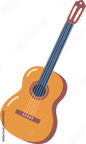 Acoustic guitar music instrument vector illustration