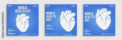 Professional world Health Day social media post vector template Design Fully editable.