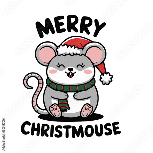 merry christmouse  keyword for t-shirt funny cat and funny kawaii design graphic t-shirt apparel quotes streetwear graphic tee design templates