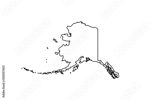 Map of Alaska state, US