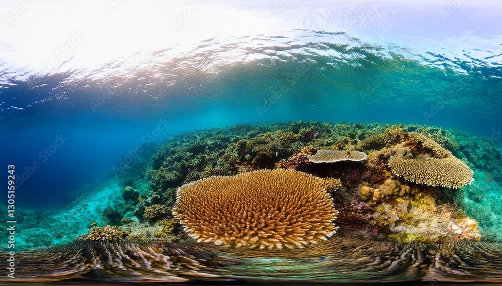 Fototapeta premium 360 photo of coral reef underwater