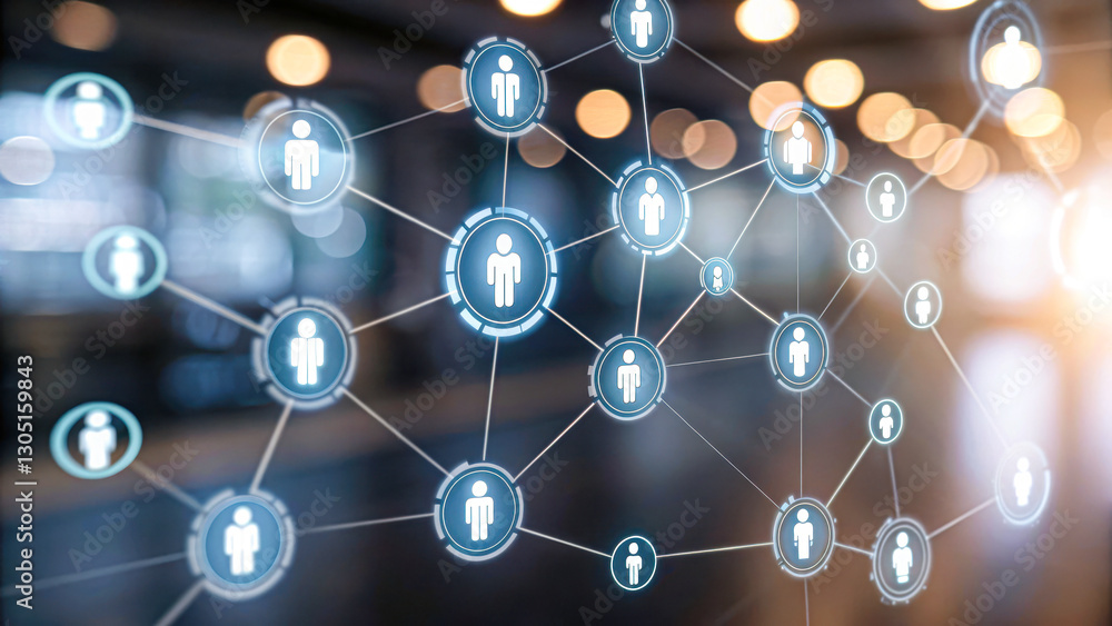 Ai recruitment network analysis business environment digital concept Ai recruitment network analysis business environment digital concept