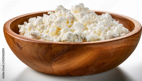 Wallpaper Mural wholesome dairy cottage cheese in a wooden bowl isolated on transparent background Torontodigital.ca