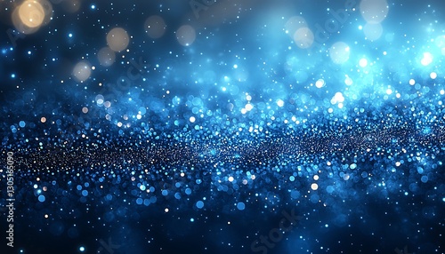 Blue Sparkle Light Burst Background