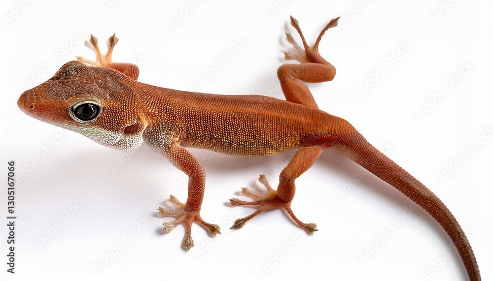 Naklejka premium brown anole isolated with a clear background in high definition showing its unique features and textures suitable for educational or wildlife illustrations