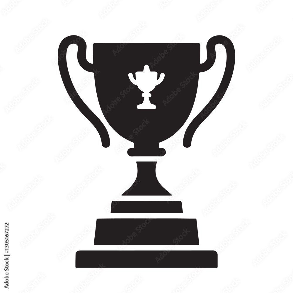 Trophy silhouette icon on a white background vector 10 eps Trophy silhouette icon on a white background vector 10 eps