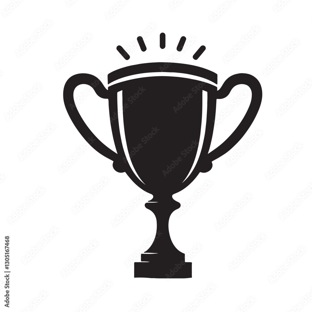 Trophy silhouette icon on a white background vector 10 eps Trophy silhouette icon on a white background vector 10 eps