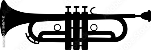 Trumpet silhouette vector icon
