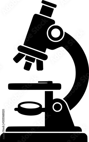 Microscope vector silhouette icon
