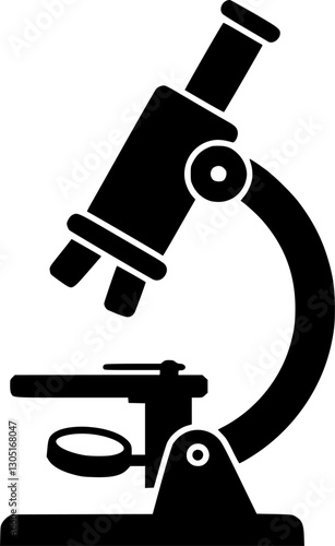 Microscope vector silhouette icon
