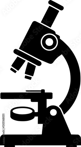 Microscope vector silhouette icon

