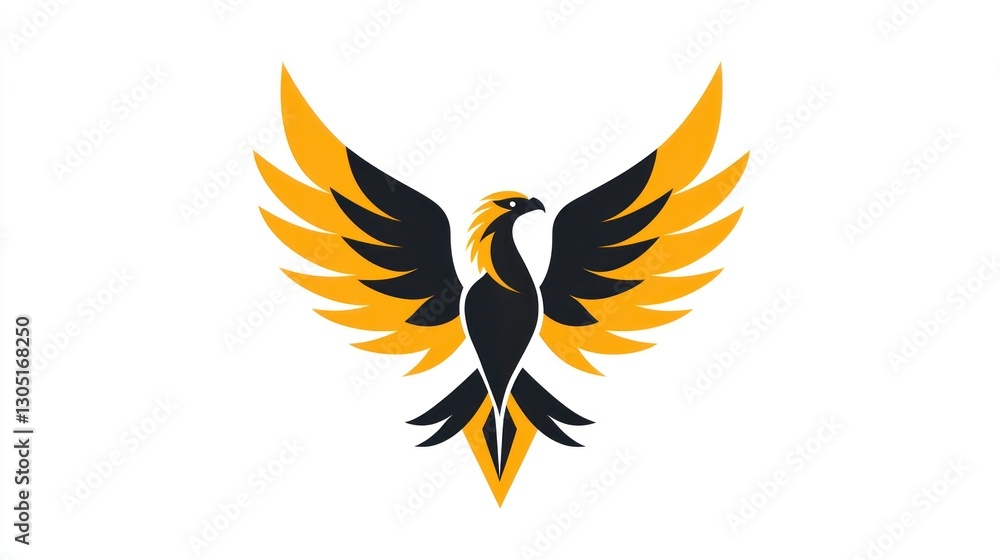 Obraz premium Powerful Phoenix Symbol in Flight, Symbolic Design for Motivation and Inspiration
