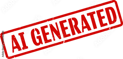 AI generated content grunge warning watermark
