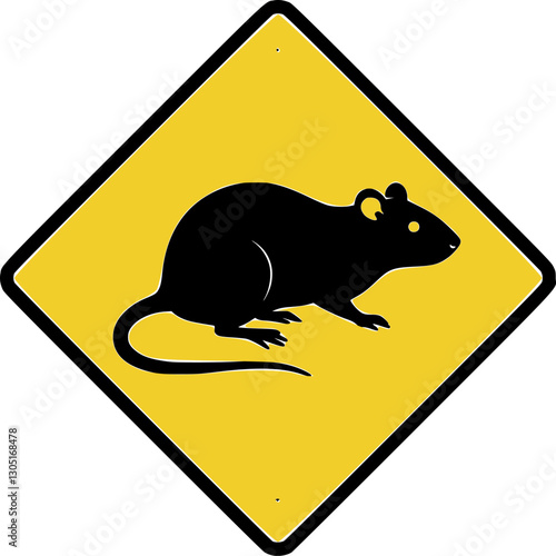 Beware of rats vector warning sign
