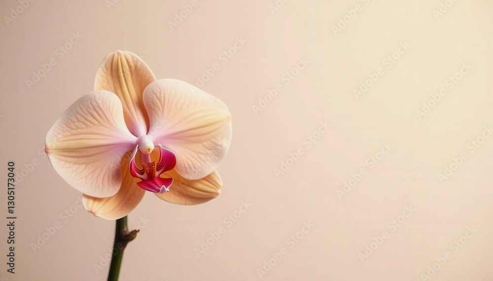 Obraz premium A single orange flower with a red center is the main focus of the image. The flower is surrounded by a white background, which creates a sense of simplicity and elegance