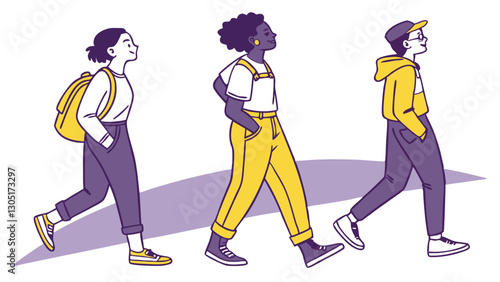 group of non binary people vector illustration