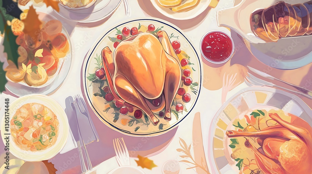 custom made wallpaper toronto digitalThanksgiving dinner featuring turkey and various side dishes