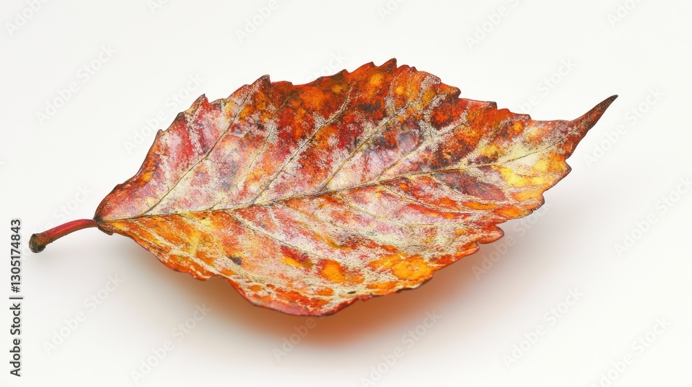 Fototapeta premium Autumn leaf, isolated, on white background, fall foliage