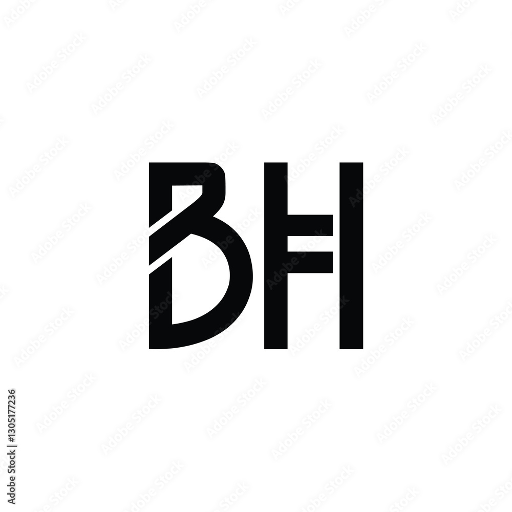 BH monogram logo design letter text name symbol monochrome logotype alphabet character simple logo BH monogram logo design letter text name symbol monochrome logotype alphabet character simple logo