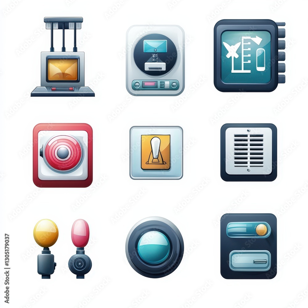 Installation icon set cut out isolated on white background Installation icon set cut out isolated on white background