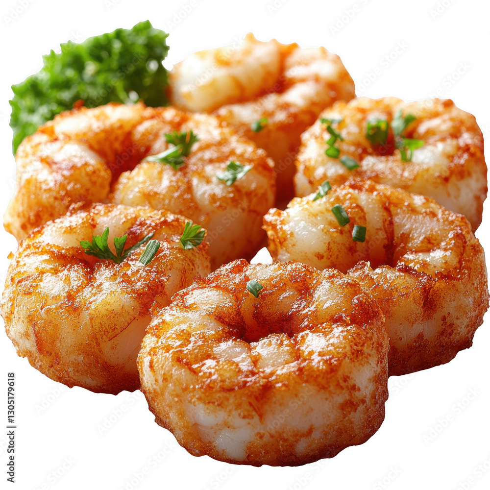 Crispy Breaded Shrimp with Light Golden Coating Isolated on Transparent Background, Perfect for Seafood Lovers Crispy Breaded Shrimp with Light Golden Coating Isolated on Transparent Background, Perfect for Seafood Lovers
