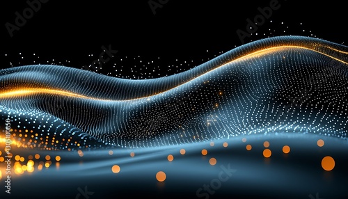 Glowing Wave Abstract Digital Art